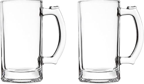 Miniatura 4 de Juego de tazas de cerveza pesadas, tazas de vidrio de 16 onzas con asa, vasos de cerveza para congelador, vasos de cerveza de 16.9 fl oz, jarra