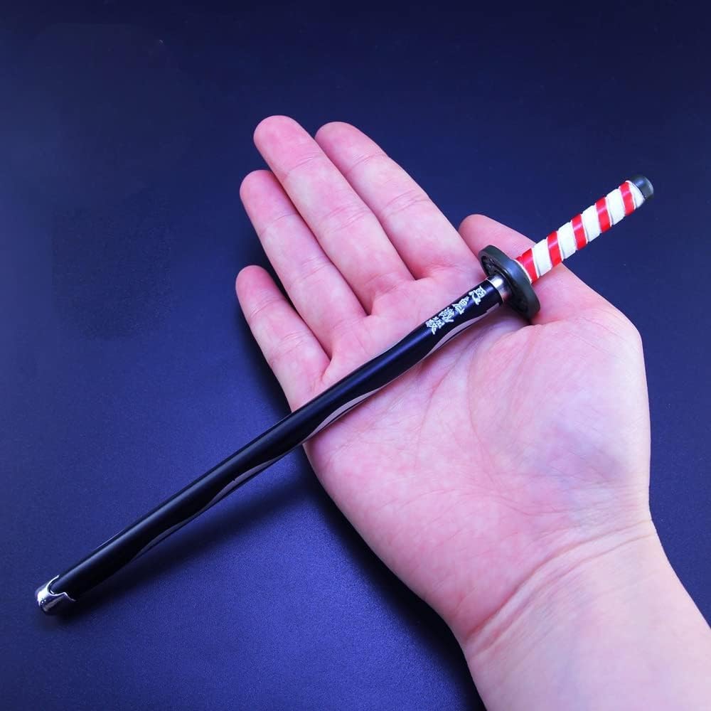 Demon Slayer Samurai Kata Na Ballpoint, Zinc Alloy Model 8 Inches Cartoon Anime Signature Pen Gel Writing Ballpoint Pen for Girls Boys Students Anime Fans (Iguro Obanai)