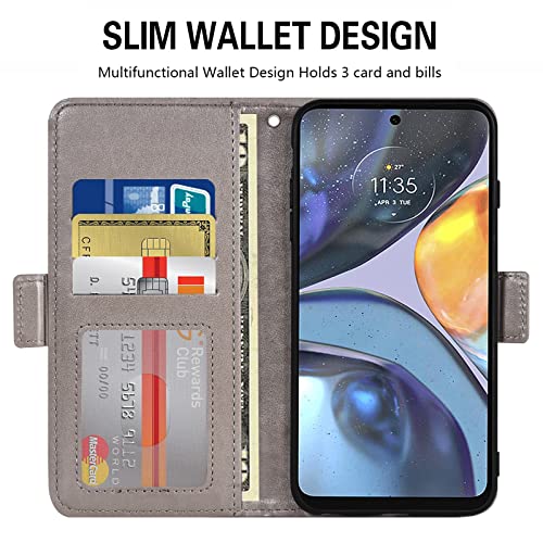 Funda Moto G22 antiavalanchas de golpes con billetera gris 2