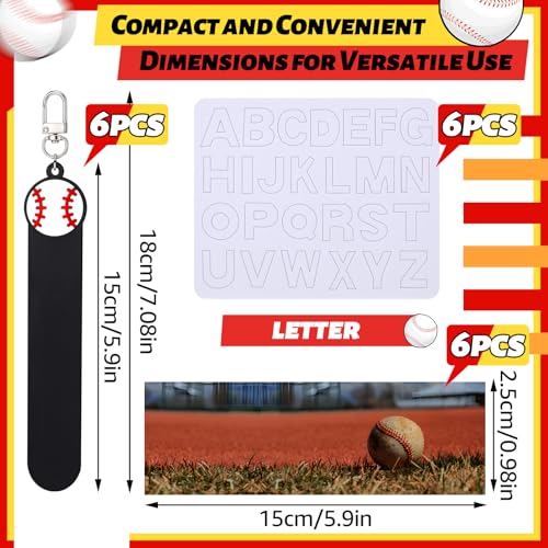6 Sets Personalized Halloween Baseball Party Favors Keychain Gifts Custom Luggage Tags Water Bottle Name Sport Label with DIY Foam Letter Sticker Baseball Card Operation Christmas Donations2