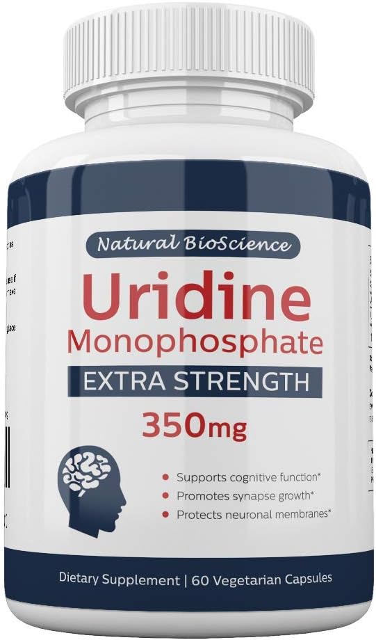 Uridine Monophosphate Maximum Strength 350 mg, 60 Vegetarian Capsules - Choline Enhancer, Non-GMO, Made in USA