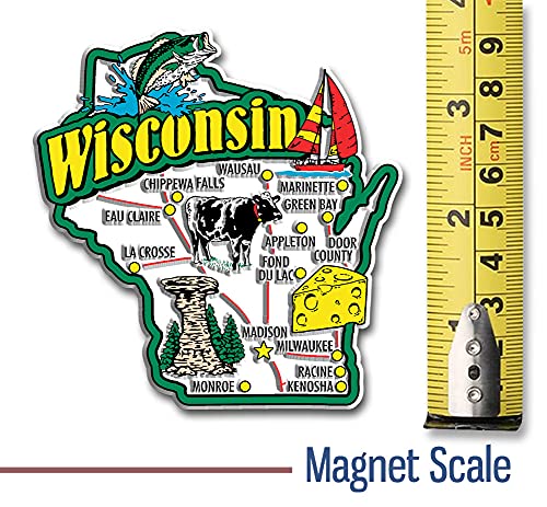 Imán decorativo Jumbo estado Wisconsin 3.4 x 3.5 pulg miniatura 2
