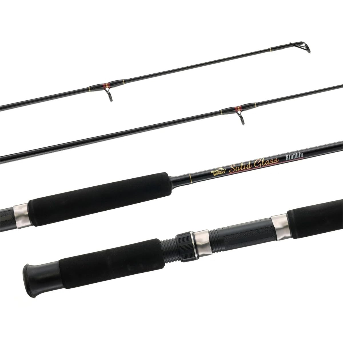 Jarvis Walker Stubbie Fishing Rod 4ft 9–18lb – Solid Fibreglass Boat & Kayak Rod, Heavy Duty Short Rod, Compact & Durable Design