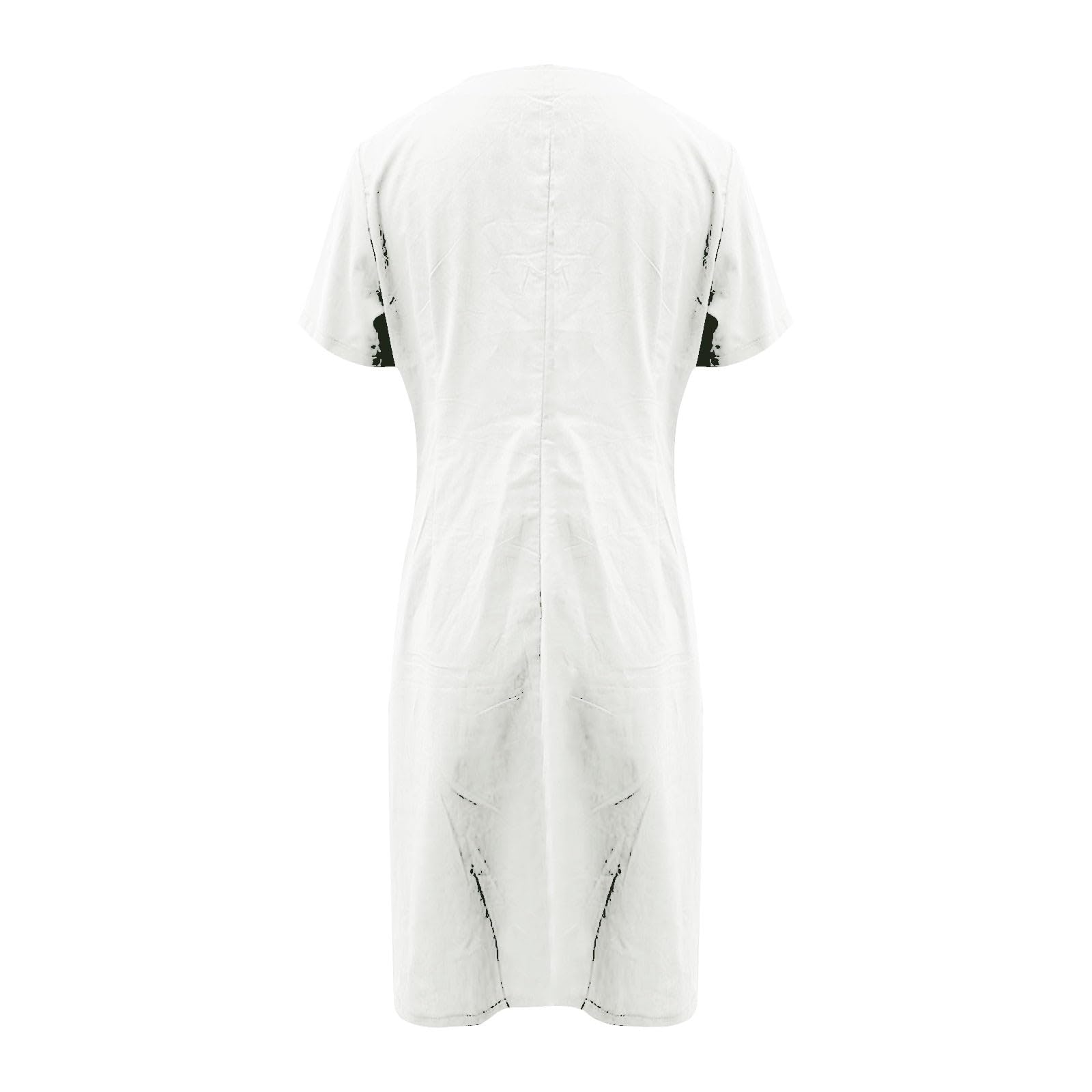 Vestido de muselina para mujer, largo de algodón, manga corta, vestido midi