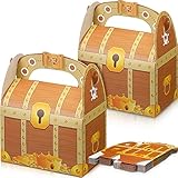 15 Pack Pirate Treasure Treat Chest Halloween Candy Decoration Box Case Grab Party Favor Goodie Box...