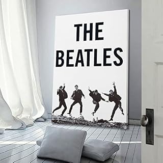 SHUPSY Poster décoratif sur toile The Beatles Band noir et blanc pour chambre à coucher – 40 x 60 cm - Les Beatles, Paul McCartney, John Lennon, RIngo Starr, George Harrison SHUPSY Poster décoratif sur toile The Beatles Band noir et blanc pour chambre à coucher - 40 x 60 cm – Image 3