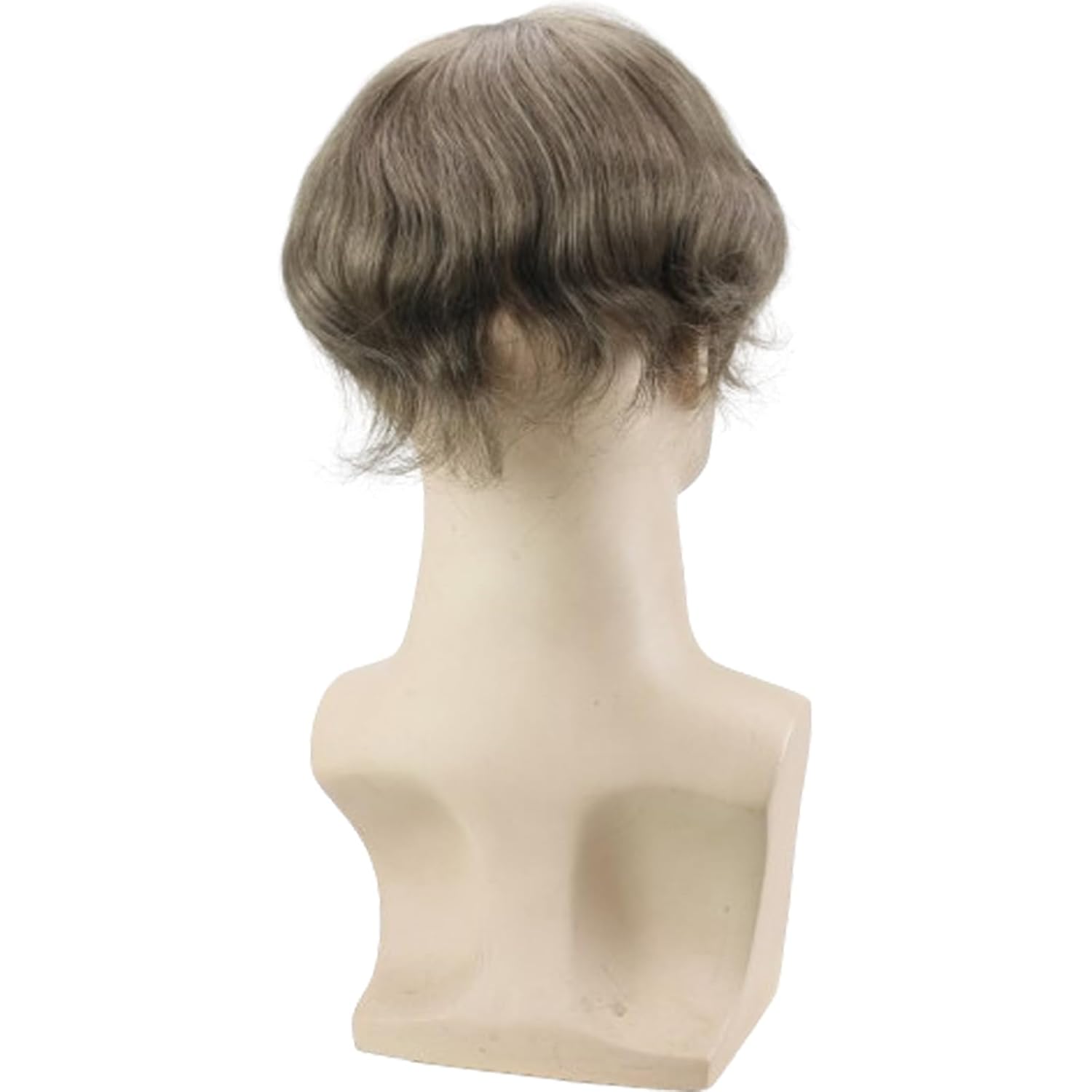 Real Human Hair Mono Lace with PU Thin Skin Men's Toupee Hair Pieces #7 Light Brown Color