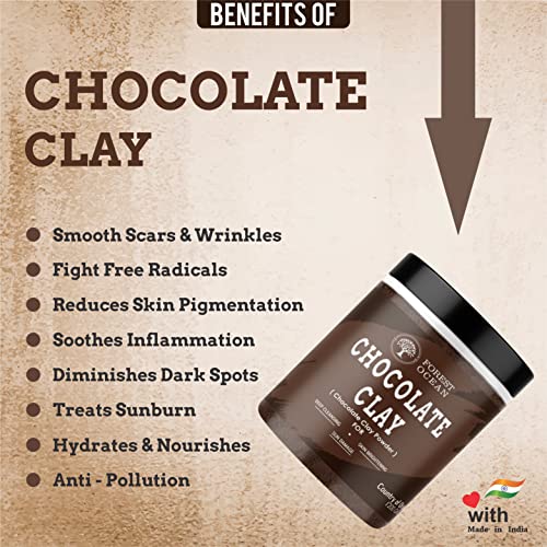 Image of Chocolate Clay Powder For Making Mud Mask for Face, Facial, Hair & Body (100% Pure & Natural) - 200g
