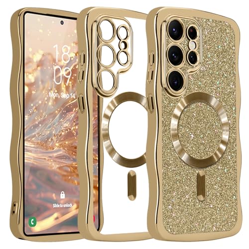 Pepmune Galaxy S25 Ultra �p �P�[�X MagSafe�Ή� �E�F�[�u �d�C���b�L ���H �X�}�z�P�[�X TPU �N���A ���� �l�C ������� �P�[�X ���C�A���X�[�d�Ή� ���^ �y�� �ϏՌ� �Ռ��z�� �d�t �g�^ �}�O�Z�[�t�Ή� �o���p