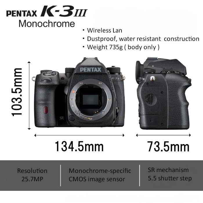 Pentax K-3 Mark III Monochrome boîtier Nu Noir Appareil