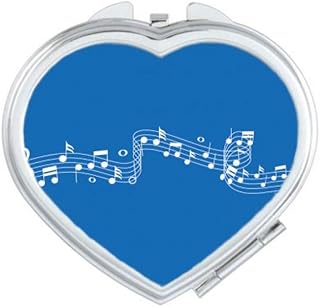 Blue Terweavg Music 5-le Staff Mirror Heart Portable Hand Pocket Makeup