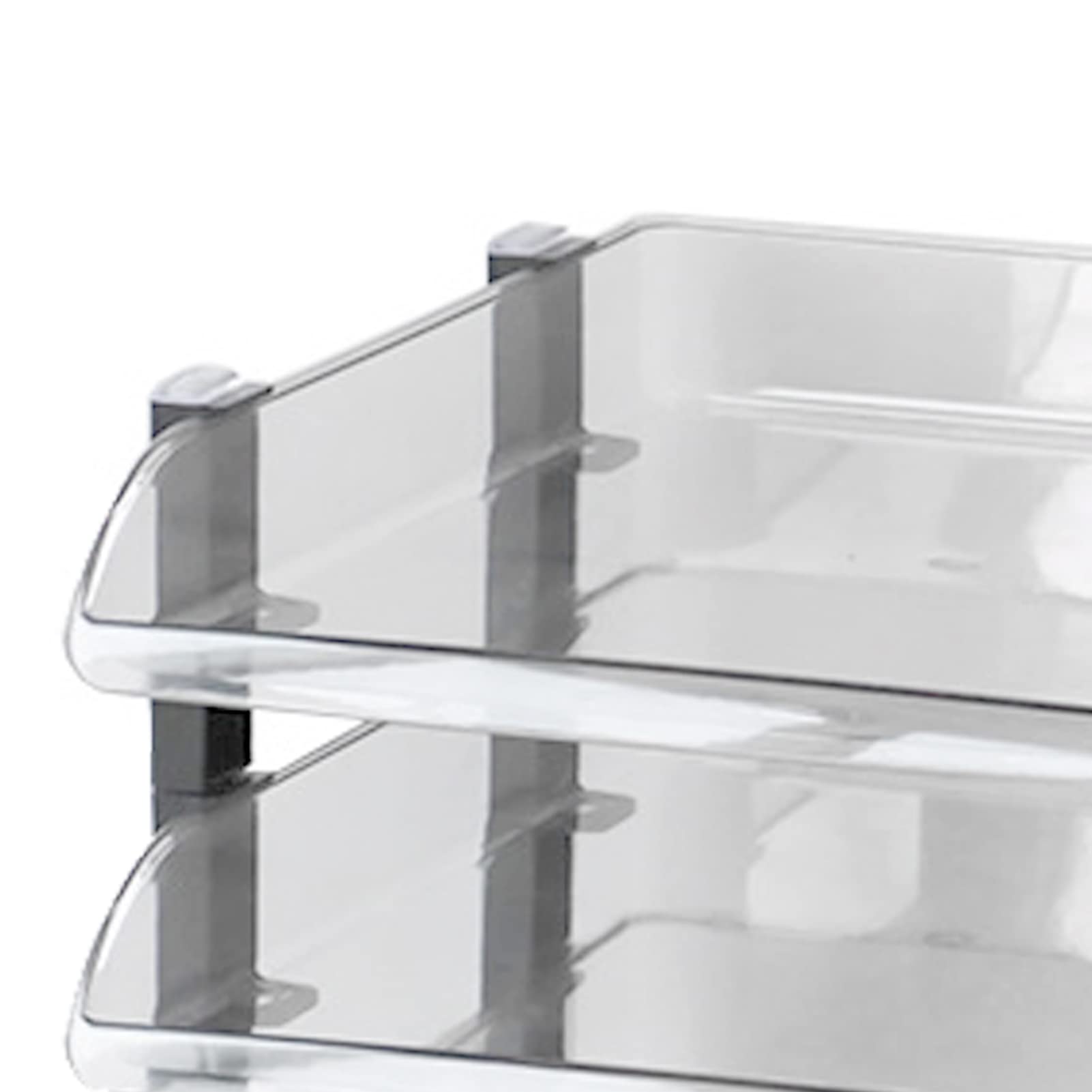 Bandeja de escritorio de acrílico, soporte multicapa para documentos con ranura para tarjetas, para organizador de papel de oficina (transparente, 3 capas, 280 x 372 x 247 mm)