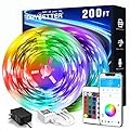 DAYBETTER LED Strip Lights 200 ft (2 Rolls of 100 ft), Smart App Control Lighting Bedroom Rome Decor with Remote, RGB Music Sync Color Changing LED Lights for Party
