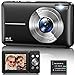 Digital Camera 1080P, 44MP FHD Compact Digital Camera, 16X Digital Zoom Portable Photo Camera with 2.4" LCD Screen, 1 Battery, Vlogging Camera for Kids, Beginners, Teens, Students-Black (No SD Card)
