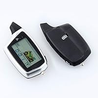 Vista 2 de EASYGUARD EM212 Sistema de alarma de motocicleta de 2 vías con pantalla LCD buscapersonas transmisor recargable incorporado sensor de choque