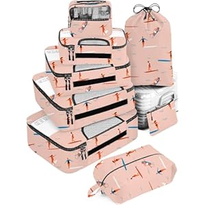 Veken 8 Set Packing Cubes for Suitcases, Travel Bag Organizers for Carry on Luggage, Suitcase Organizer Bags Set for Travel Essentials Travel Accessories in 4 Sizes(Extra Large, Large, Medium, Small)