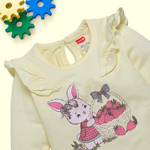 Image of LuvLap Baby Girls 100% Cotton Full Sleeve Top & Pyjama Sets, Pack Of 02