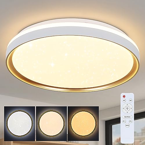 ZMH Deckenlampe LED Deckenleuchte Dimmbar mit Fernbedienung - Ø40cm Rund...