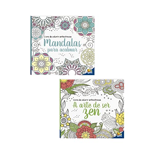Kit com 2 Livros de Colorir Antiestresse para Relaxar!