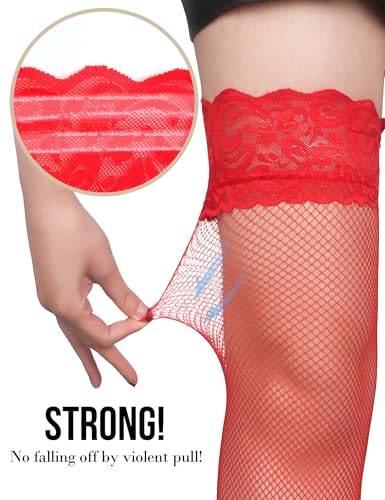 ohyeah Women Sheer Plus Size Thigh High Stockings XS-5XL Silicone Stay Up Lingerie Lace Top Pantyhose Nylon Hosiery4