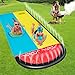 Yjkoo Double Lane Slip, Slip and Slide Water Slide with 2 Boogie Boards, Slip and Slide Racing Lanes for Backyard and Outdoor Summer Toys, Enjoy Summer and Transform Happiness
