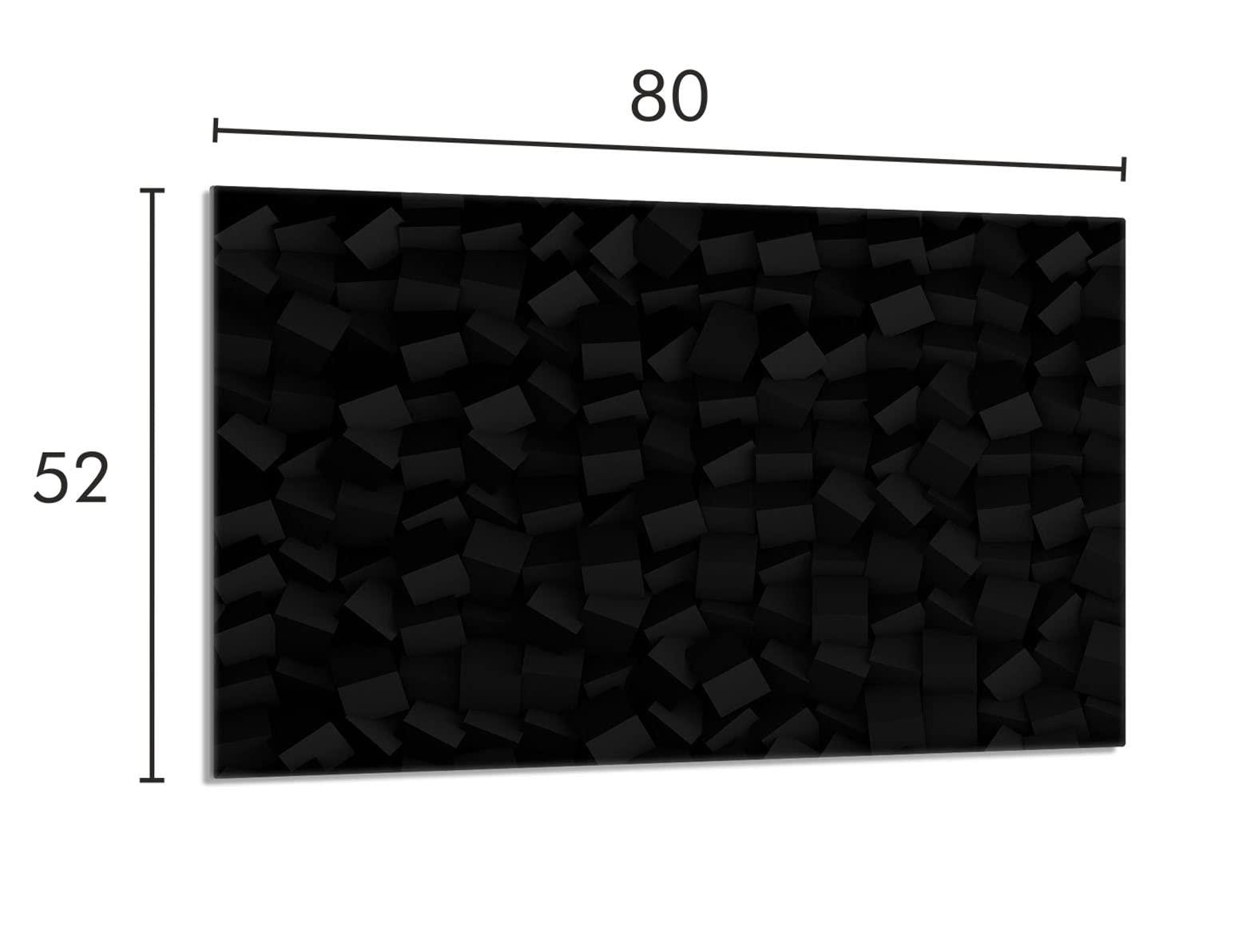 Copri piano cottura induzione 80x52 cm copertura per piano cottura in vetroceramica 1 pezzi universale per piastre di cottura paraspruzzi tagliere in vetro temprato, Modello nero