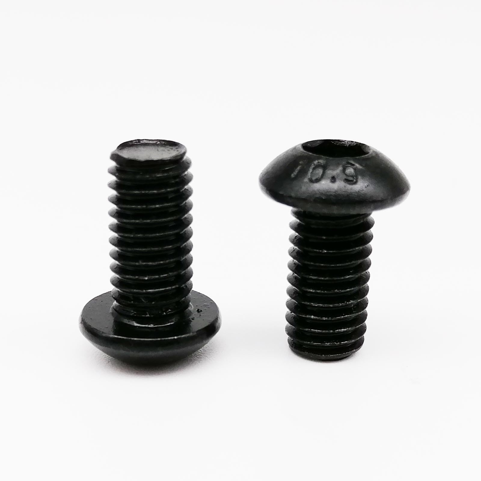 Tornillo autorroscante 5/10/25/50x M1.6 M2 M2.5 M3 M4 M5 M6 M8 negro grado 10.9 botón hexagonal hexagonal de acero de cabeza redonda L = 3-80 mm cubierta de tornillo (70 mm, M8 5 piezas)