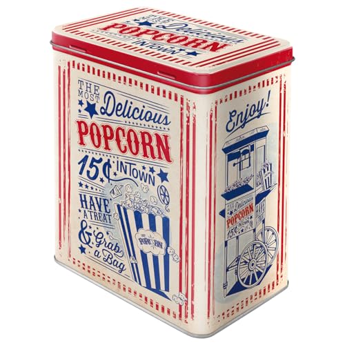 Nostalgic-Art Boîte de Conservation rétro L, Popcorn – Idée de Cadeau pour la Cuisine, Grande récipient à café métallique, Design Vintage, 3 l