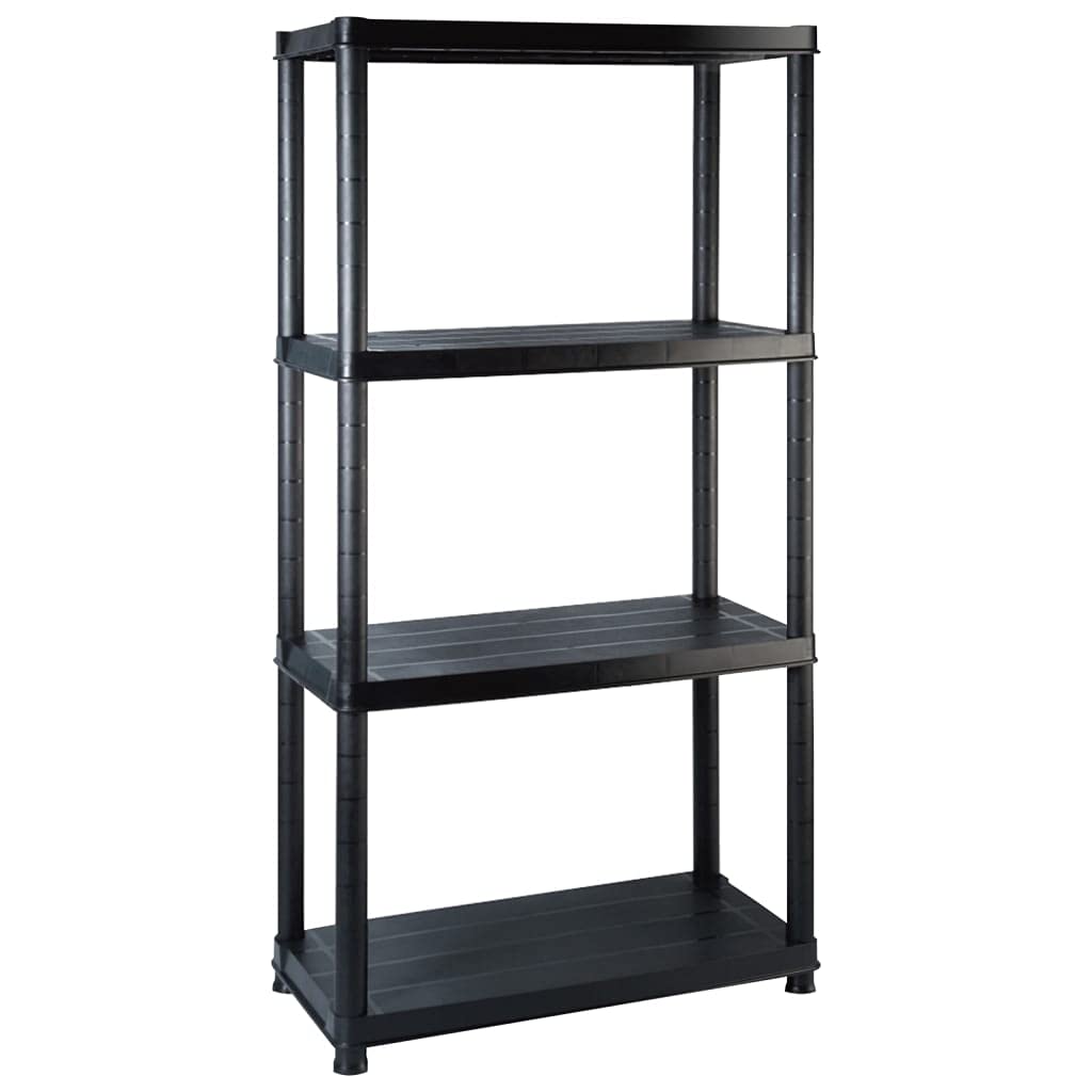 Générique Étagère de Rangement à 4 Niveaux Noir 183x30,5x130 cm Plastique,Entreprise & Industrie,Stockage Industriel,Étagères industrielles,3059855