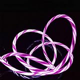 Micro USB Cable Flowing LED Light Data Sync Charging Cord Universal Micro USB (Pink)