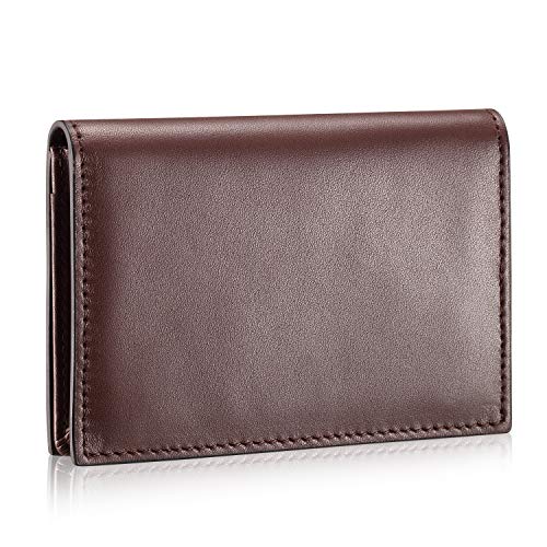 Image of HISCOW Leather Business Card Holder Case - Full Grain Calfskin (Dieter Diez, Coffee)