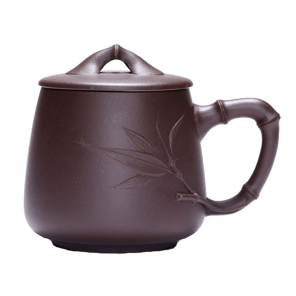 Matcha kubki retro kreatywny fioletowy gliniany kubek ręcznie robiony duża pojemność z pokrywką filiżanka do herbaty biuro męska filiżanka do herbaty 450 ml zestaw do herbaty zaparzacz kubek