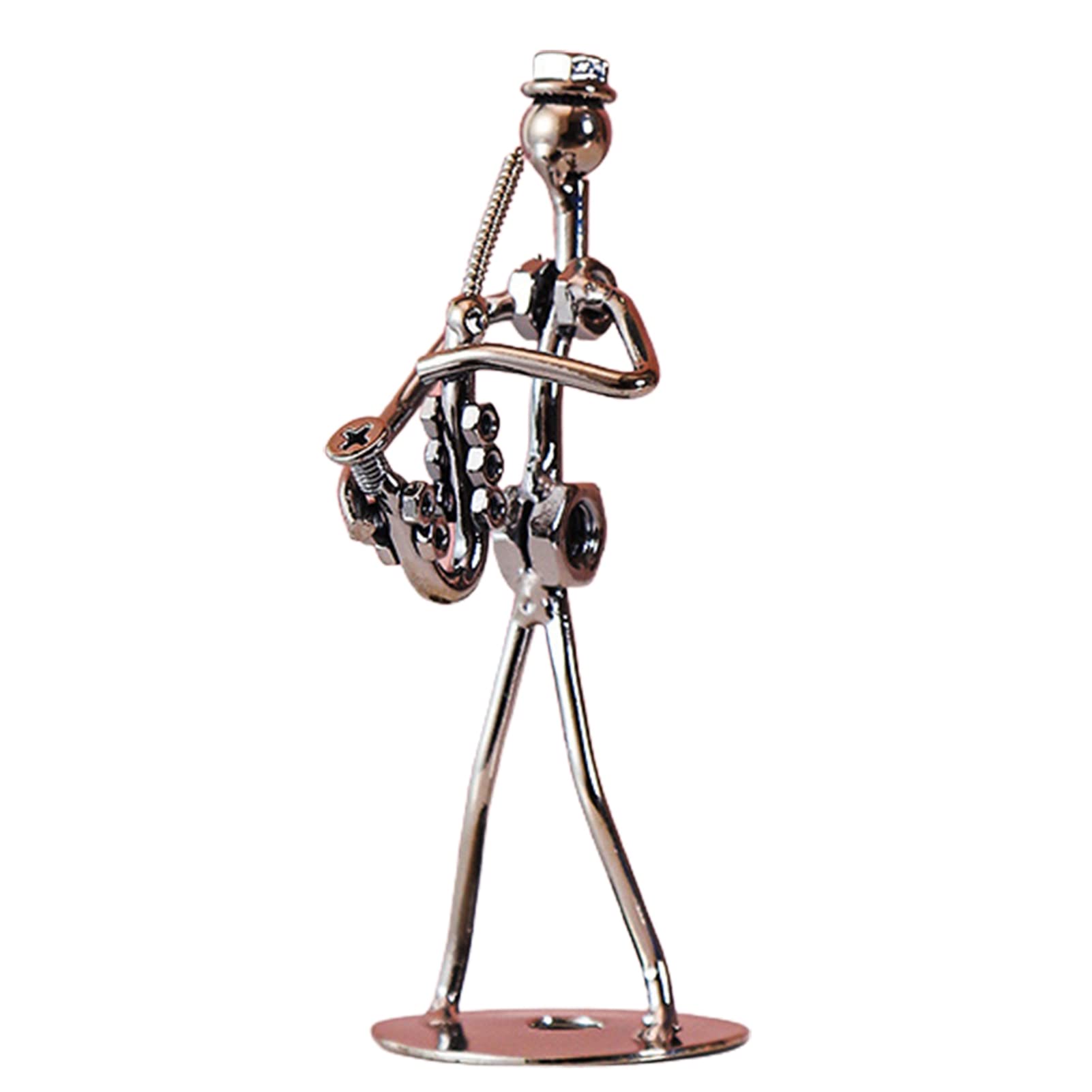 Luojuny Musician Creative Music Band Crafts, Decorative Ornament Collectible Figurine, Saxophone Player, Iron Statue/Figurine for Home Desk Decor, Birthday, Library, Office Gifts, Red