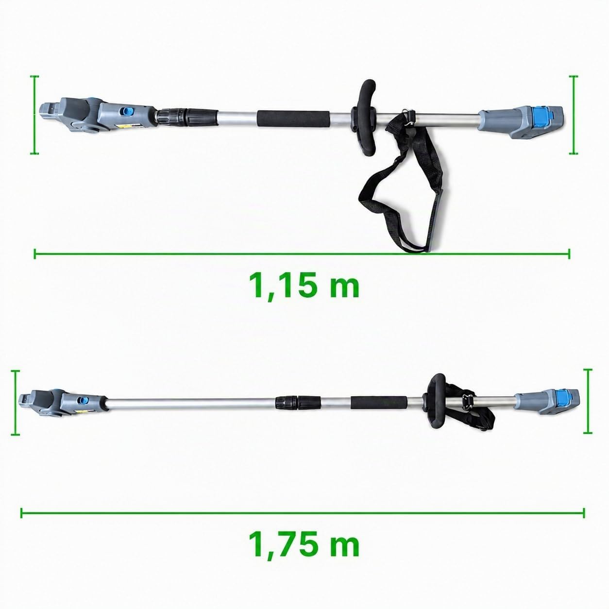 IMLEX Multi-Kombi-Garten-Set 5in1 Heckenschere Rasentrimmer Kettensäge mit Teleskopstab und Verstellbarer Schnittwinkel