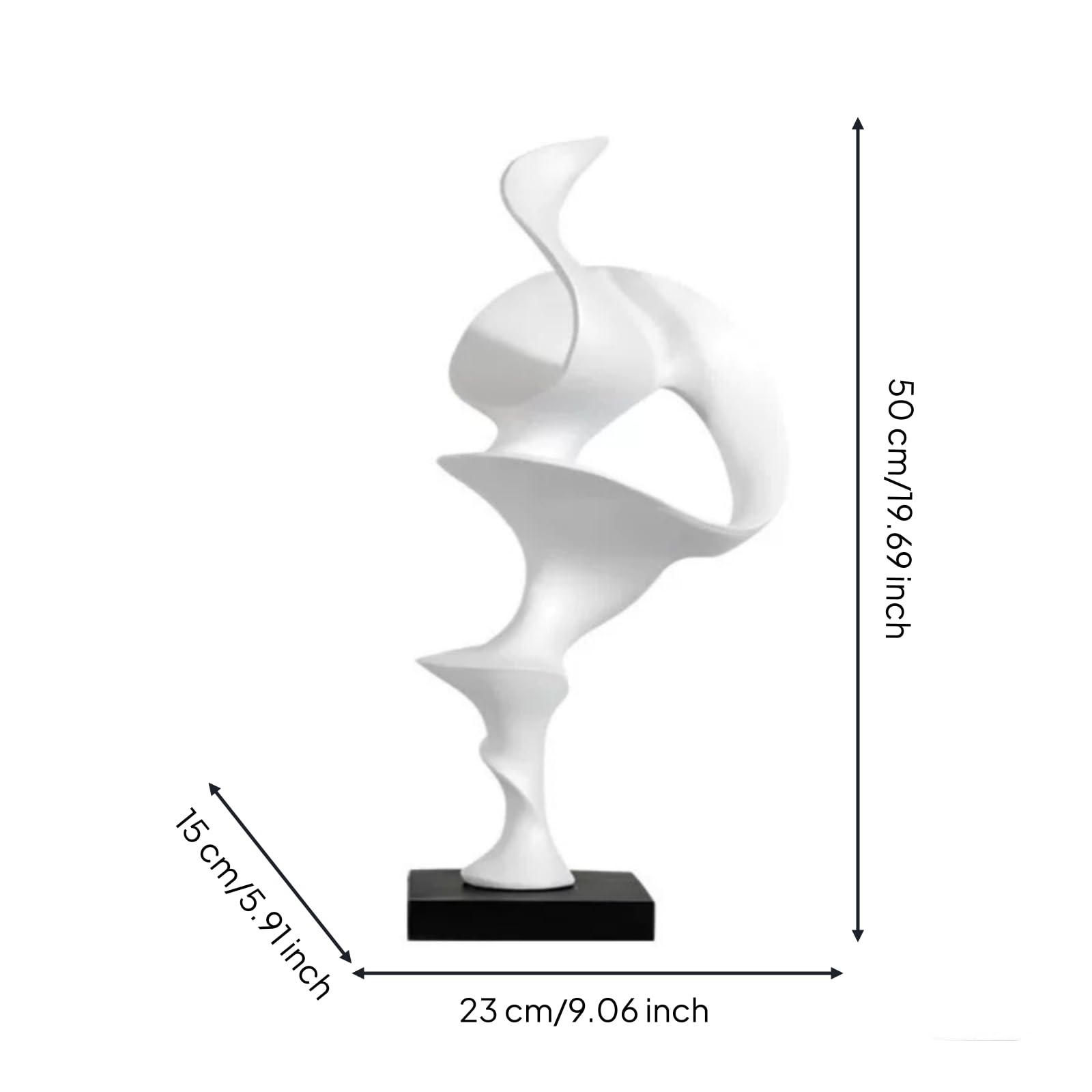 Baoblaze Scultura Foglia Decorativa Ornamento Statua Soprammobile con Base in Resina Sintetica Contemporaneo E Scultorea Adatta per Salone Ingresso Studio Consolle, Smooth Geometric