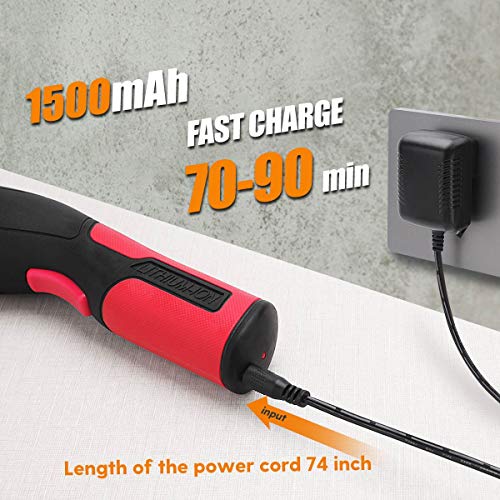 Fujiwara Electric Scissors, 1 Rechargeable Lithium Battery And 2 Cutter Blades, Cordless Shears Cutting Tool For Fabrics/Canvas/Carpets/Leather/Cardboard/Other Thin Materials #TOP3