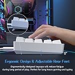 DIERYA 60% Clavier mécanique, DK61se Clavier de jeu filaire avec interrupteurs rouges, LED Ultra-Compact rétroéclairé 61 Clés Mini Clavier de bureau pour ordinateur portable Windows PC Gamer Typiste(Blanc)