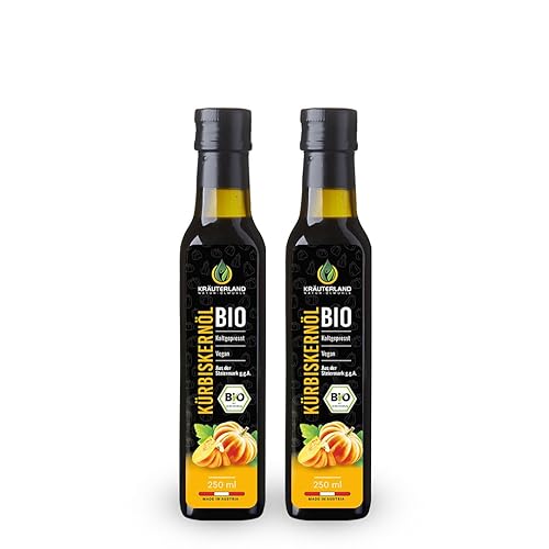 Kräuterland BIO Kürbiskernöl 500ml - 2x 250ml Original steirisches Kürbisöl