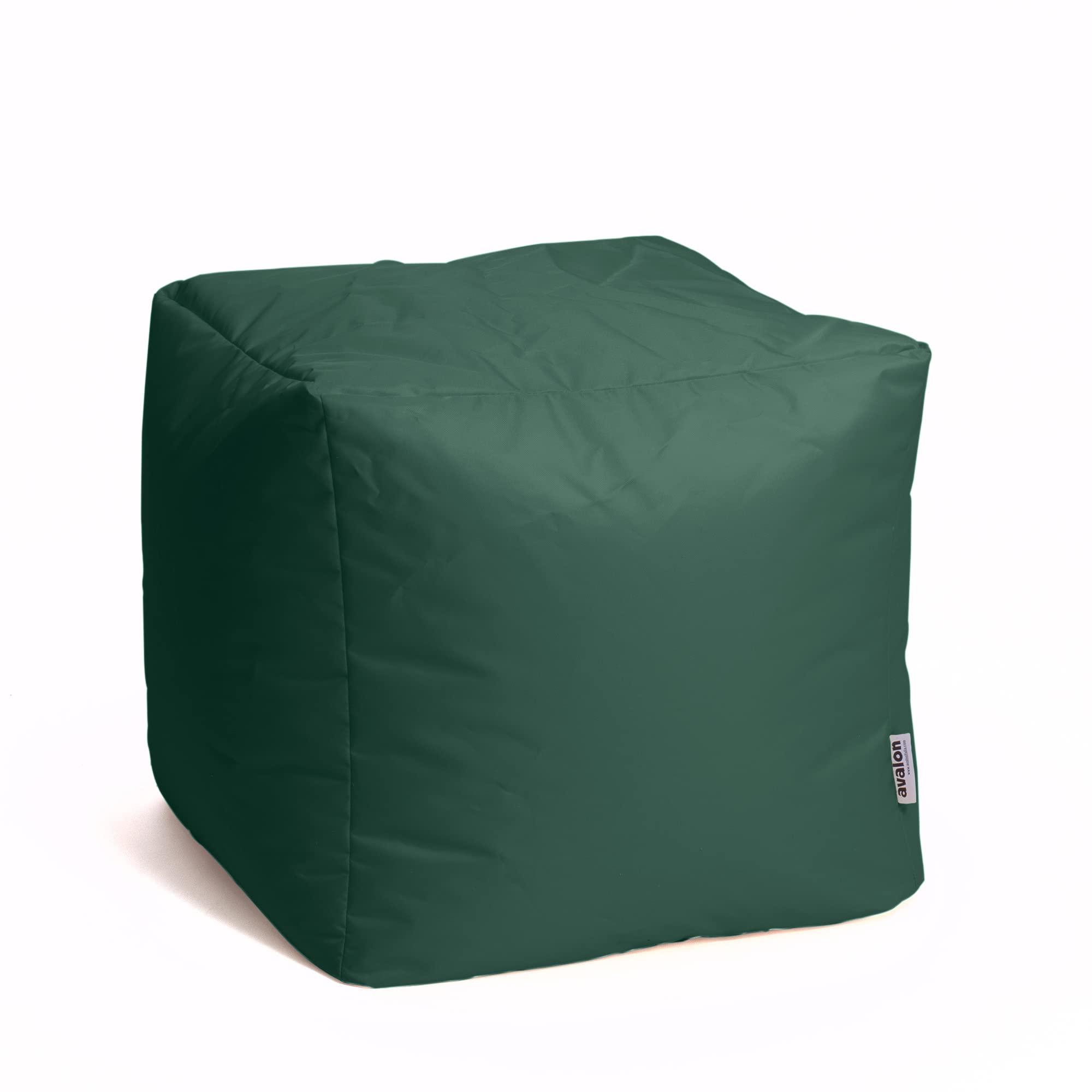 Avalon - Puff Salon Modelo Cubo Jive en Tela Técnica Reforzada, Puffs Reposapies Salon con Relleno Incluido, Puf Cuadrado Muy Cómodo, Anti-desgarros e Impermeable, Made in Italy(45cm-Verde Oscuro)
