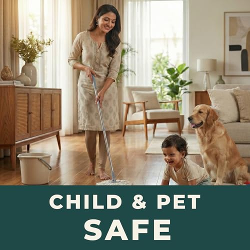 Image of Vyom India Floor Cleaning Liquid - 500ml pack of 2 | Safe for Infants, Kid & Pet | Plant-Based, Eco-Friendly Natural Disinfectant - Lemongrass & Cedarwood, Phenyl & Acid Free | Ideal For Marbels, Tile