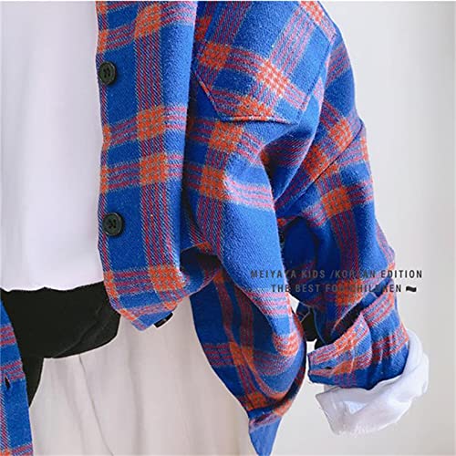 Kids Sherpa Lined Plaid Jacket Girls Boys Flannel Shirt Brushed Cozy Outdoor Work Shacket Toddler Button Down Jackets3