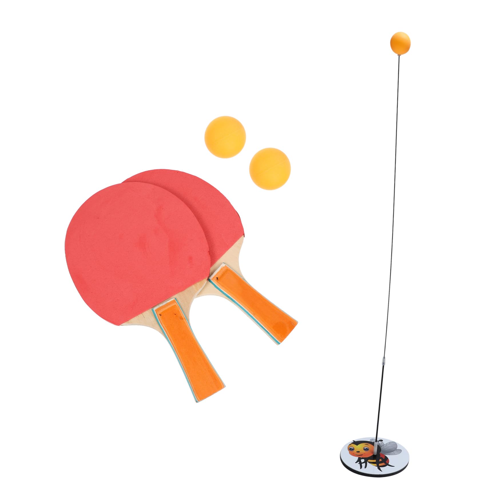 Holibanna 1 Set Elastic Training Racket Table Tennis Training Device for Use Includes Elastic Shaft Paddles Base Balls for All Skill Levels