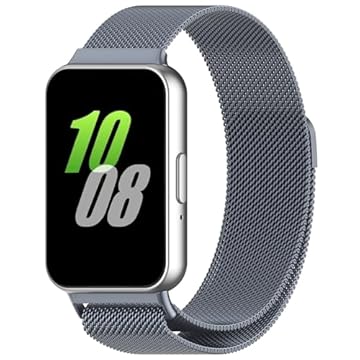 Pulseira milanesa para Samsung Galaxy FIT3 de metal magnético de substituição para Samsung Galaxy FIT 3 para mulheres e homens (cinza espacial)