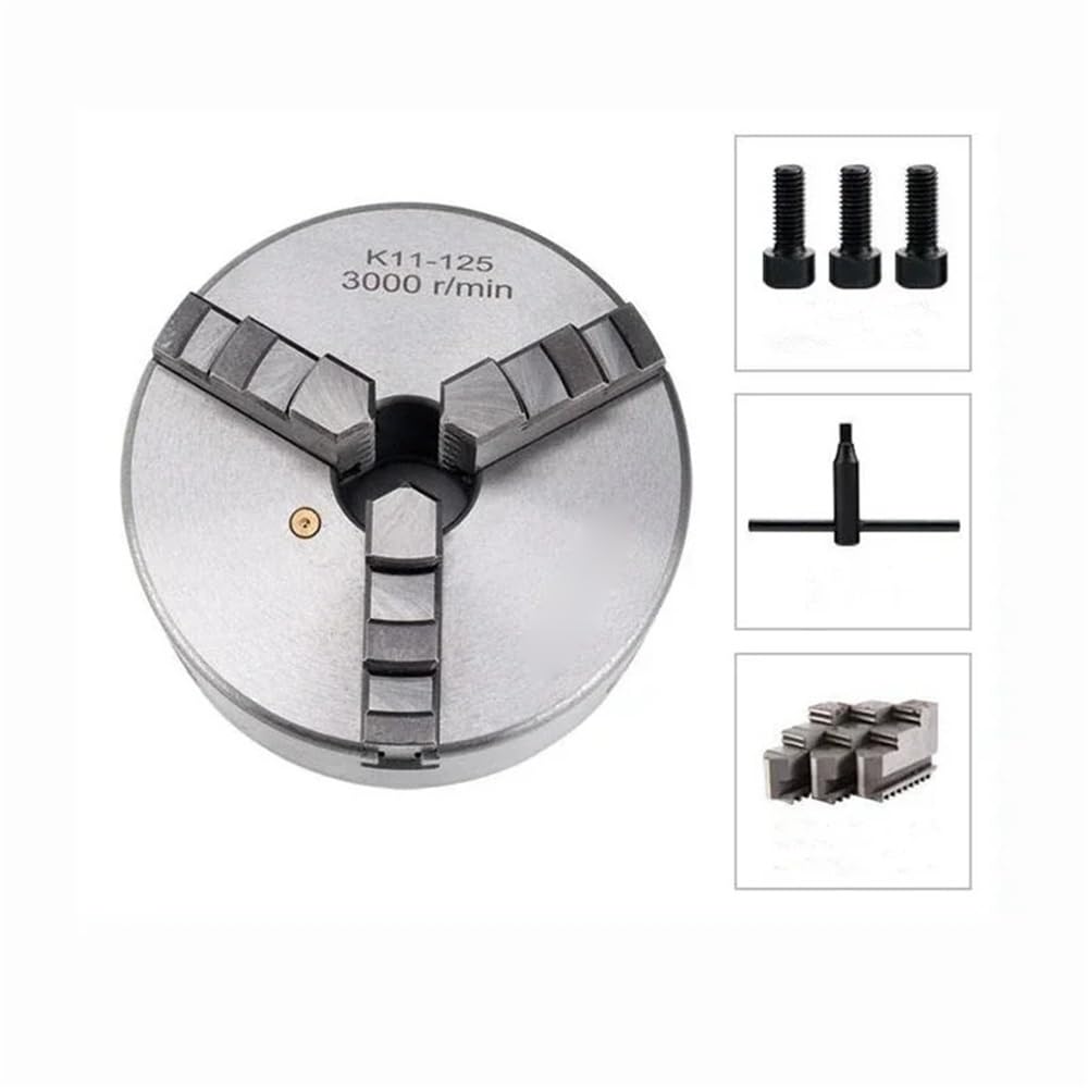 Uchwyt tokarski 3 szczęki 125 mm K11-125 Drewno Mini Metal Wiertarka mechaniczna Wiercenie Pneumatyczne Samocentrujące (K11-125)