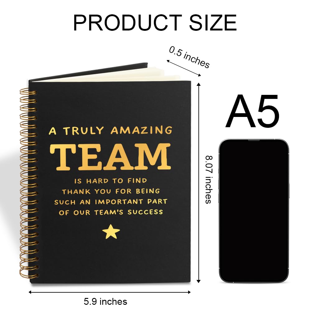 Juoqg Team Hardcover Spiral Blank 160 Page Notebook, Teamwork Gifts, Employee Appreciation Gifts, Team Appreciation Gifts, Appreciation Gifts for Colleagues Coworker Staff Team Member, Team Gifts