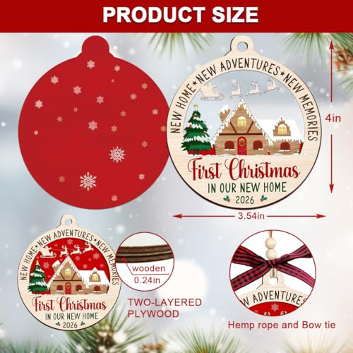 New Home Ornament 2026,Housewarming Gifts New Home,First Home Christmas Ornaments,House Warming Gifts New House Ideas,Our First House Ornament — view 6