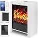 TRESKO® Elektrokamin mit Heizung & Fernbedienung 2000W, WiFi App | Kamin elektrisch LED-Flammeneffekt & LCD-Display | Kaminfeuer mit Thermostat, Timer | Elektro Kaminofen Standkamin Heizlüfter