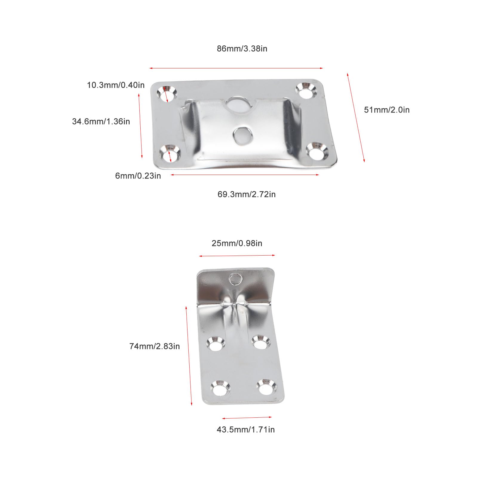 Focket Ensemble de Supports de Table Amovibles en Acier Inoxydable, 2 Supports muraux et 2 Supports de Table, Tige de Support pour Tables Amovibles, Supports de Table pour Bateau, véhicul