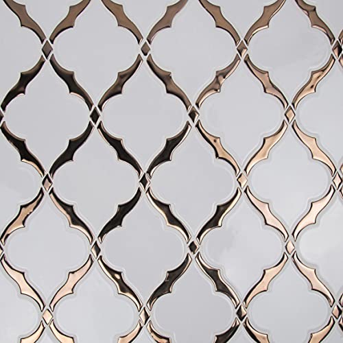 Victorian White Ceramic Arabesque Tile
