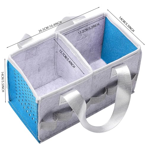 Image of Travel Carrying Bag for Toniebox Starter Set, Blue | Felt Organizer, With Handle, For Toniebox Audio Player, For Tonies Figurines